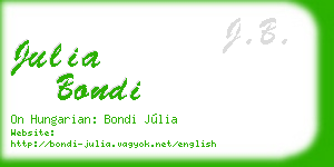 julia bondi business card